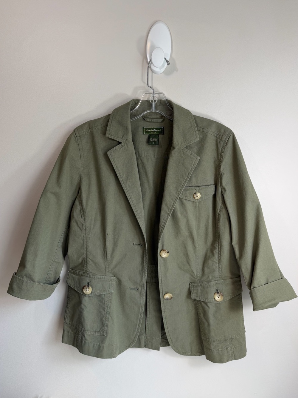 Eddie Bauer Women’s Utility Safari Blazer Jacket Olive/Sage Green Size 6 - Picture 2 of 11